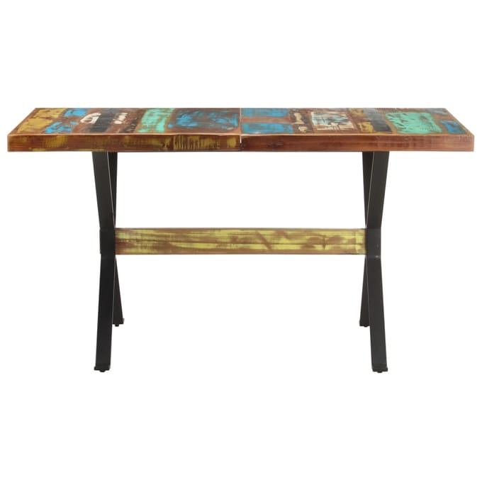 vidaXL - Eettafel - 140x70x76 - cm - massief - gerecycled - hout