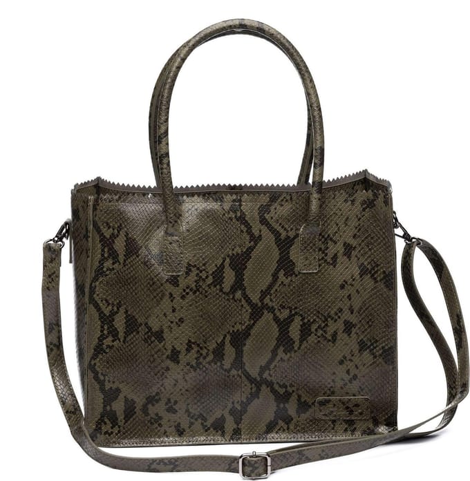 Zebra Natural Bags Shopper - Olijfgroen