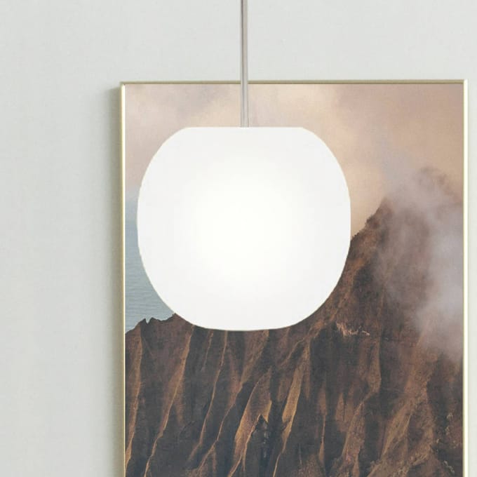 Casablanca hanglamp Acai, wit, glas, Ø 16 cm, E27