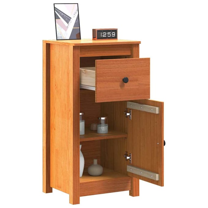 vidaXL - Dressoir - Wasbruin - 39 - x - 34,5 - x - 80 - cm - Massief - grenenhout