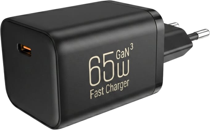 Mastersøn 65W GaN Oplader - USB-C Adapter voor iPhone & MacBook - Snellader - Zwart