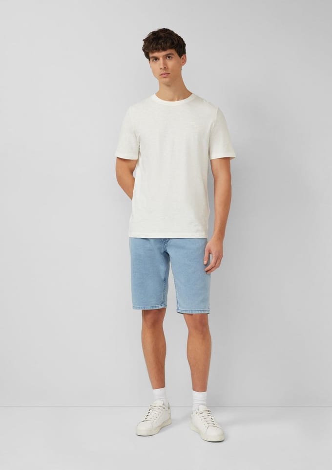 regular fit korte jeans van katoenmix