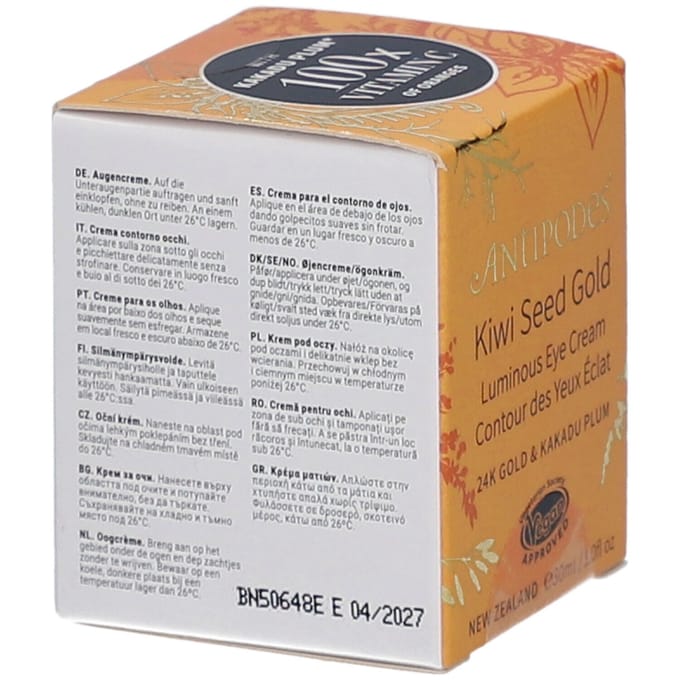 Antipodes - Kiwi Seed Gold Luminous Eye Cream - 30 ml