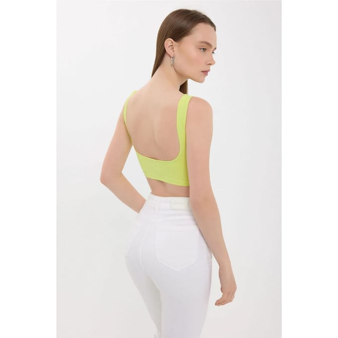 Mouwloze Ronde Hals Top met Rugdetail