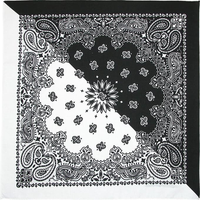 Fako Fashion - Paisley Bandana - Half/Half - Duo - Zwart/Wit