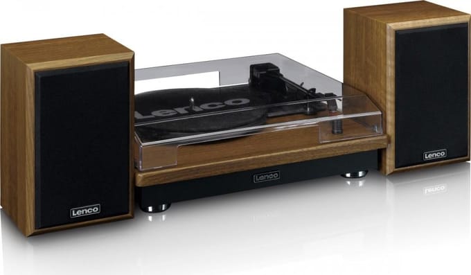 Lenco Platenspeler met Bluetooth - Twee externe Speakers - Auto-stop - LS-100WD - Hout