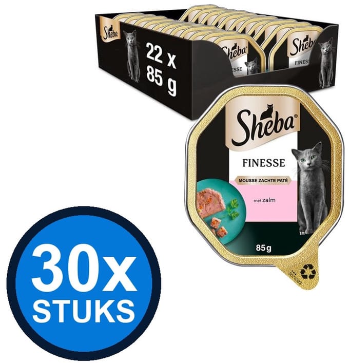 30x Sheba - Finesse Mousse Zalm - Kattenvoer Natvoer - 85 g