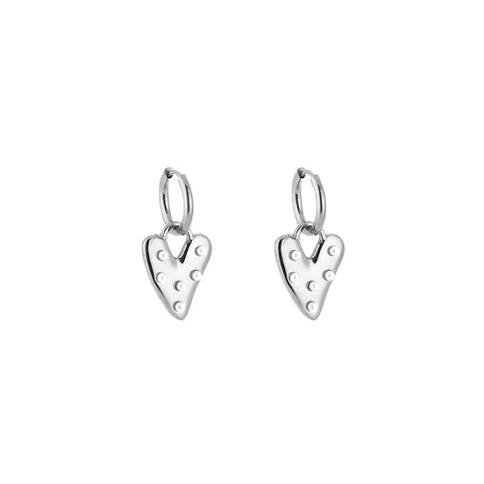 Bijoutheek Oorhangers Hart Parels Zilver