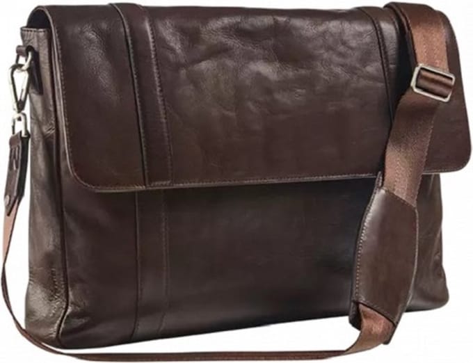 Maverick Lederen messengerbag met laptopbescherming 15’6"