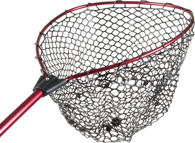 DLT Red Ultra Rubber Landingnet - Roofvisnet - Schepnet - Rood - Afneembare aluminium steel