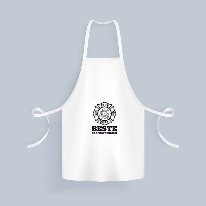 Akyol - beste brandweerman Keukenschort - Beste brandweerman - firefighter - cadeau - 82 bij 71 cm