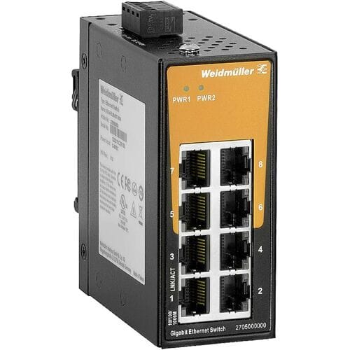 Weidmüller 2705000000 IE-SW-EL08-8GT-MINI Industrial Ethernet Switch 10 / 100 / 1000 MBit/s