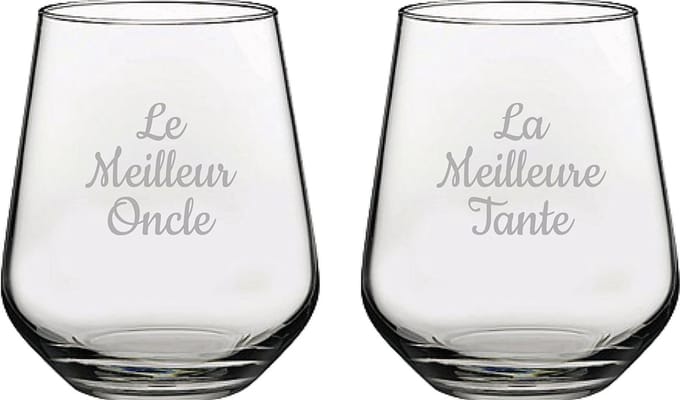 Drinkglas gegraveerd - 42,5cl - Le Meilleur Oncle & La Meilleure Tante