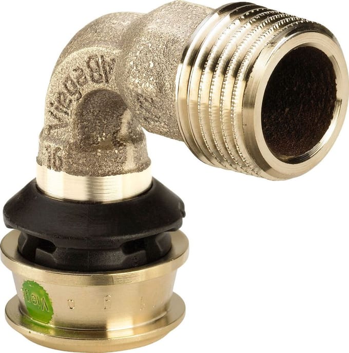 Viega Raxofix-overgangsbocht 90 graden, d 32mm, R 1 siliciumbrons model 5314, 646042