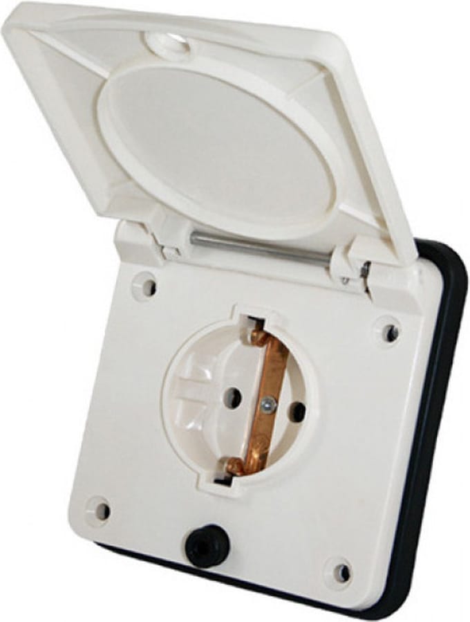 Inbouwstekkerdoos Randaarde 230V Wit