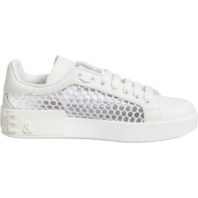 Dolce & Gabbana Witte Mesh Inzetten Lage Sneakers Schoenen