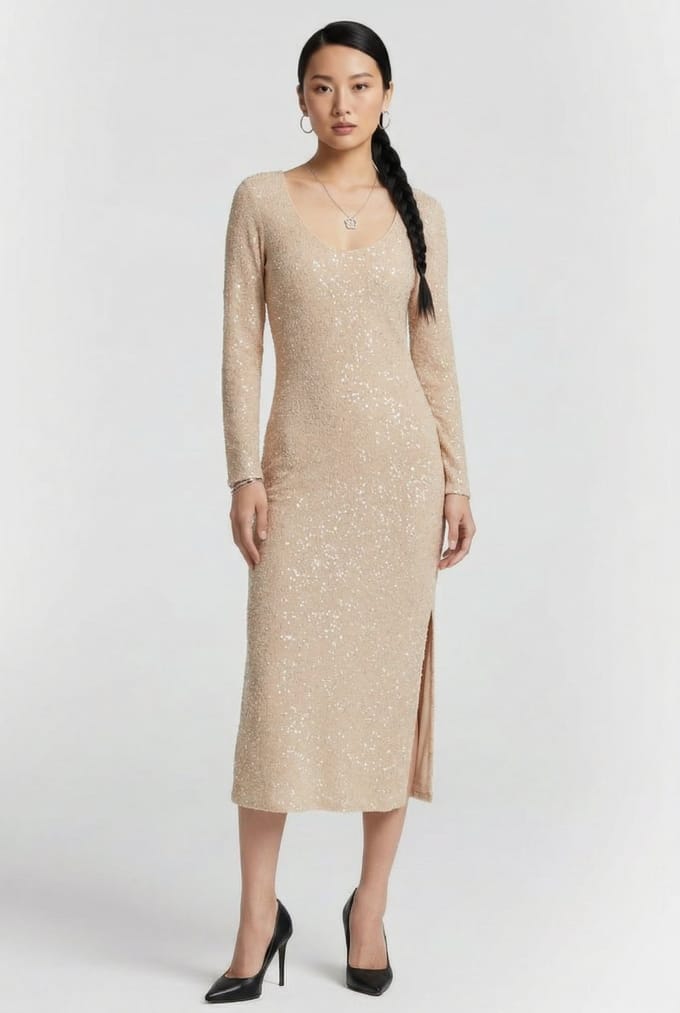 & Other Stories Minette Dress Beige Größe: M | Maxikleider Outlet | Damen | Braun