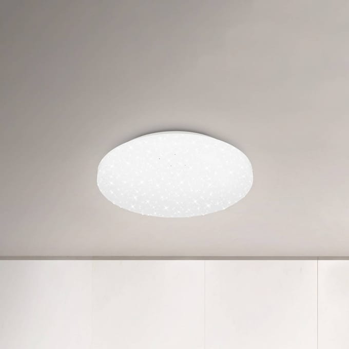 Briloner LED plafondlamp Case IP44 sterrenhemel 840 Ø 28cm