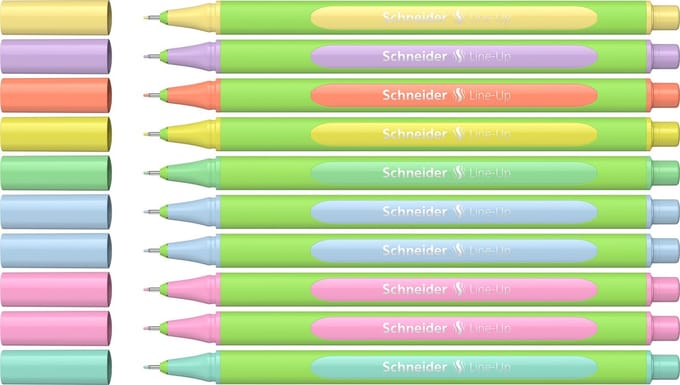 Schneider fineliner - Line-Up – lijnbreedte 0,4mm - pastel - doosje 10 stuks - S-191090