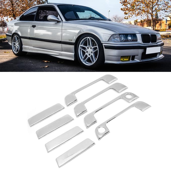 8 STUKS Auto Deurklink Cover Automobiel Trekker Sierlijst Vervanging voor E34 E36 1995?1999 white