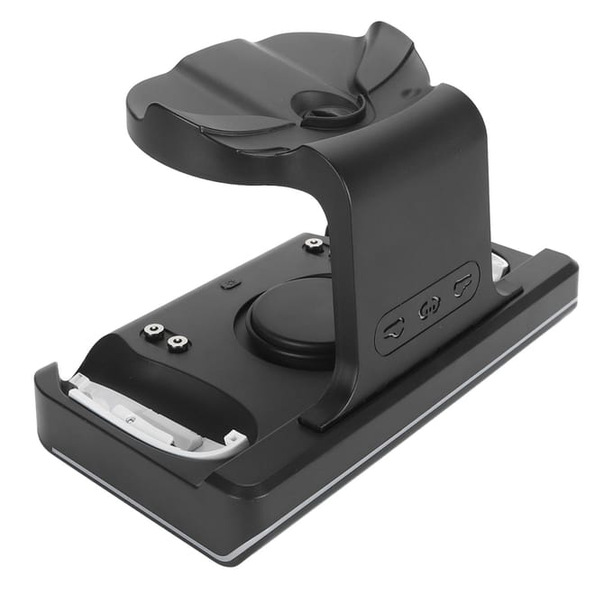 VR Laadstation USB C Snel Laden Meervoudige Beveiliging met 2 Oplaadbare Batterijen VR zwart