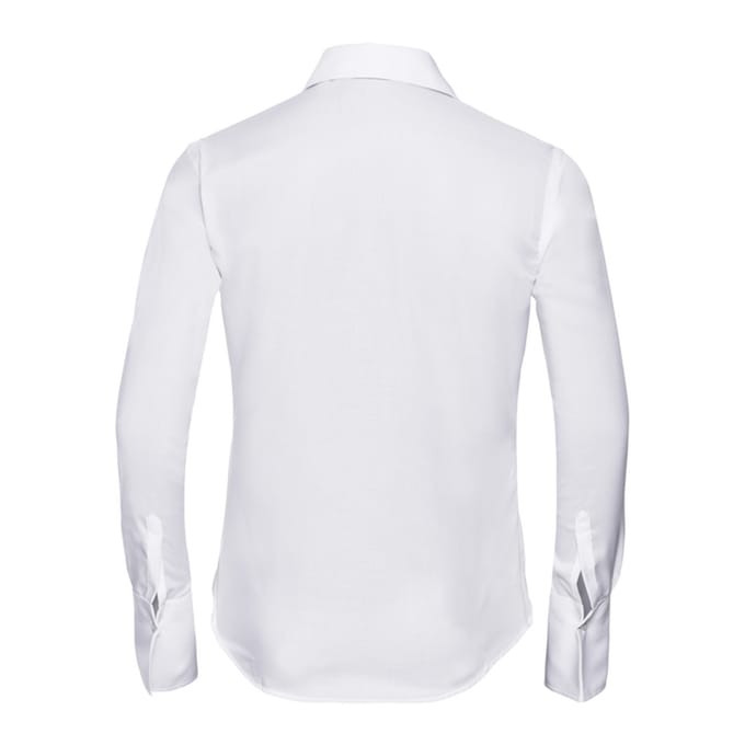 Russell Collection Dames/Dames Ultimate Non-Iron Getailleerde Overhemd met Lange Mouwen (Wit)