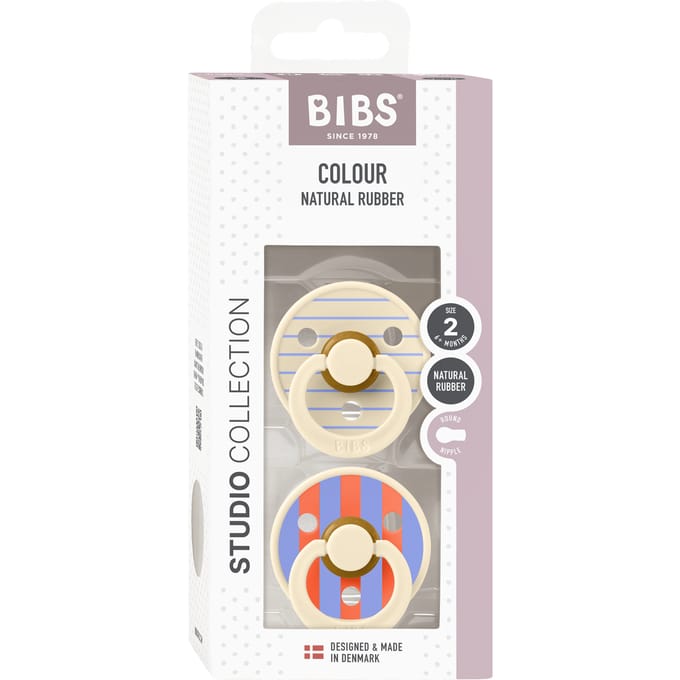 BIBS Pacifier Studio Colour Pin Latex Size 2 Ivory Hush Mix 2 st
