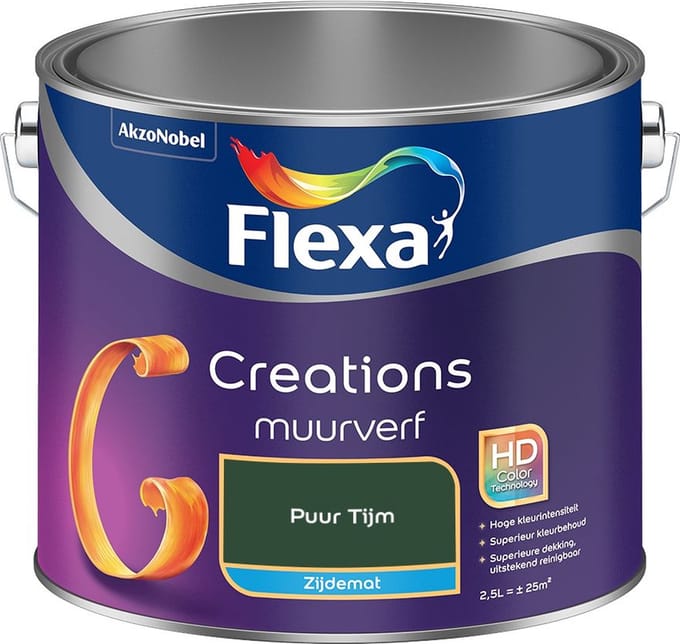 Flexa - Creations Muurverf Zijdemat - Puur Tijm - Mengverf - 2,5 L