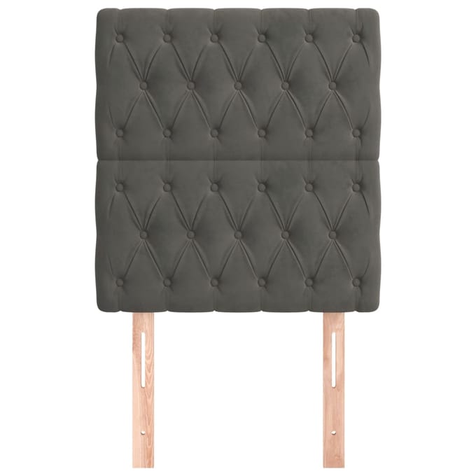 vidaXL - Hoofdbord - donkergrijs - 80x7x118/128 - cm - Fluweel