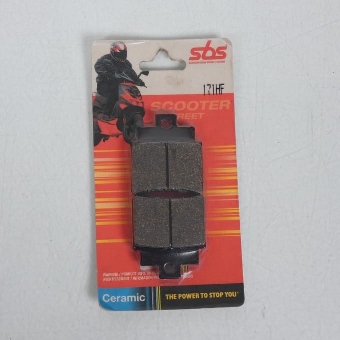 Plaquette de frein AV 171HF CERAMIC SBS pour scooter Sym 250 Joymax 2005 à 2007