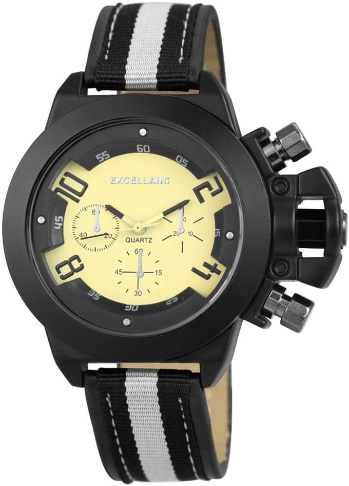 EXCELLANC herenhorloge imitatieleer Mineralglas