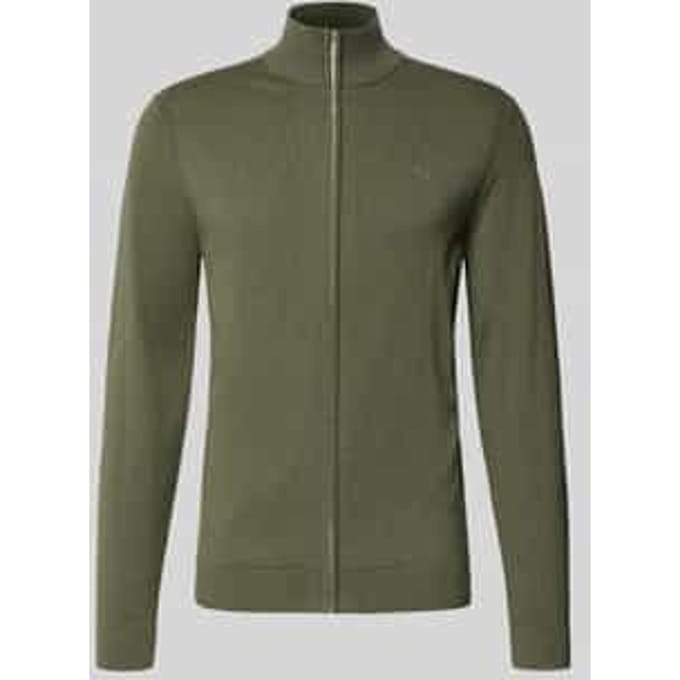 Tom Tailor - Gebreid vest met opstaande kraag - Maat XL - tea leaf melange