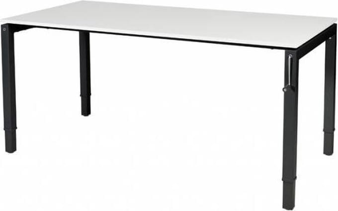 Verstelbaar bureau CB - Slinger 160x80 wit - zwart frame