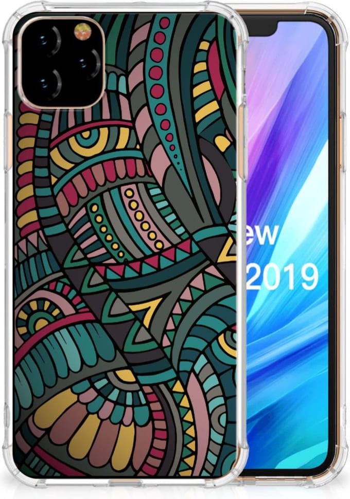 Apple iPhone 11 Pro Max Doorzichtige Silicone Hoesje Aztec