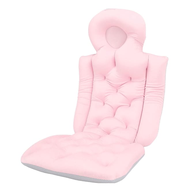 Coussin de bain complet pour baignoire, coussin de bain pour adulte, appui-tête, support de cou, rose rose