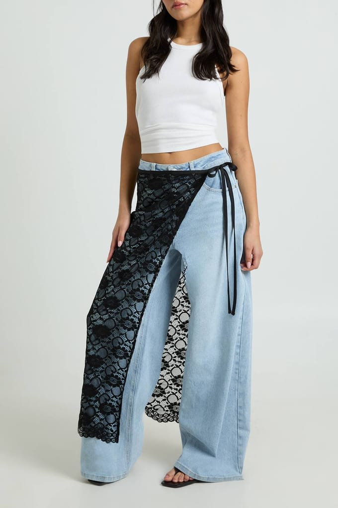 boohoo Dames Wikkel Doorzichtige Kanten Rok | Black | Maat: 6