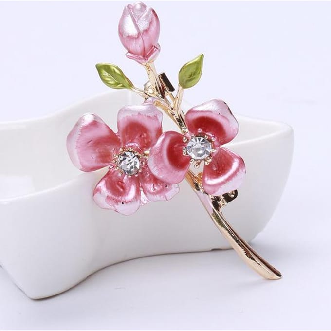 Retro Kleuren Pruim Broches Speld Legering Kraag Bloem Broche Vrouw Moederdag Cadeau roze