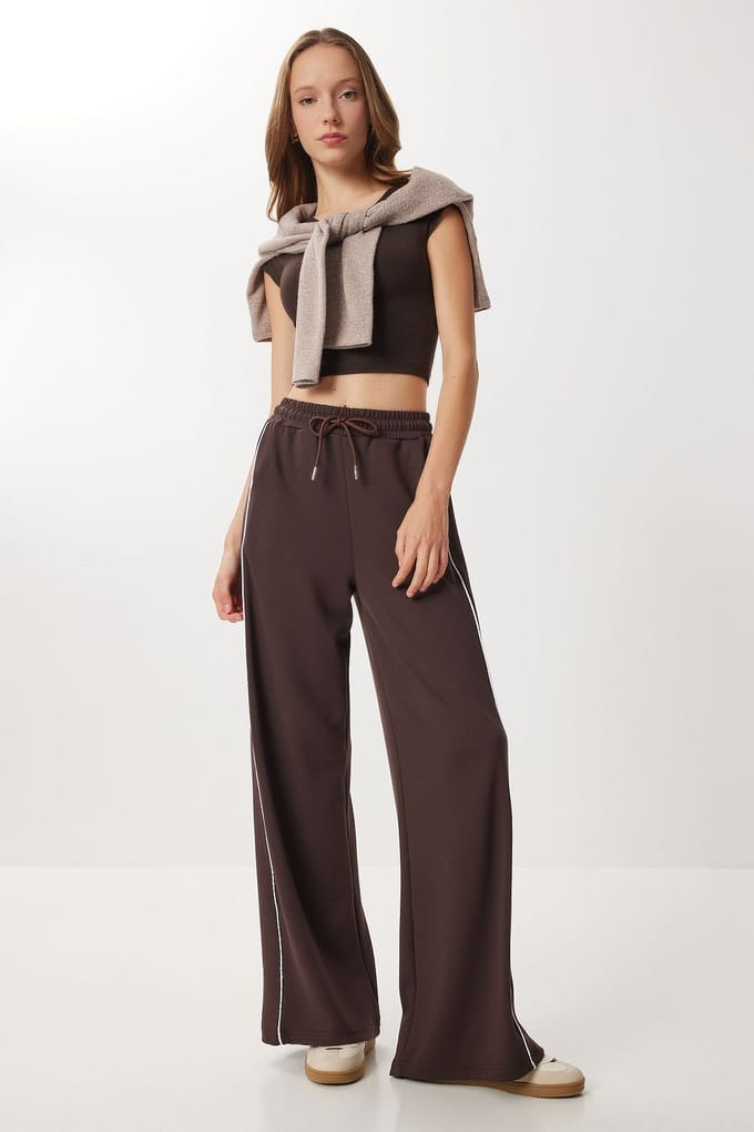 Reguliere Pasvorm Katoenen Gebreide Sweatpants