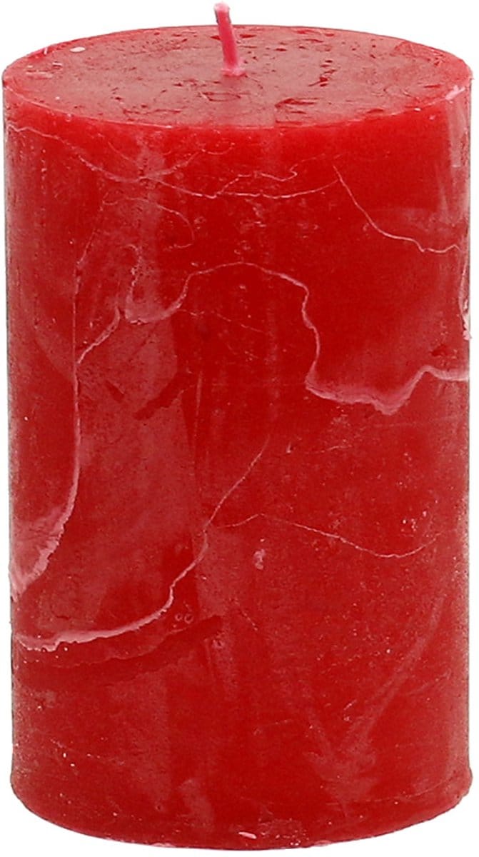 Effen kaarsen rood 60x100mm 4 st, 4 Stück