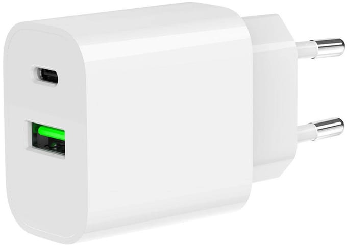 Gembird USB Snellader - 2-Poorts Universele Oplader - USB-C en USB-A 20W - Wit