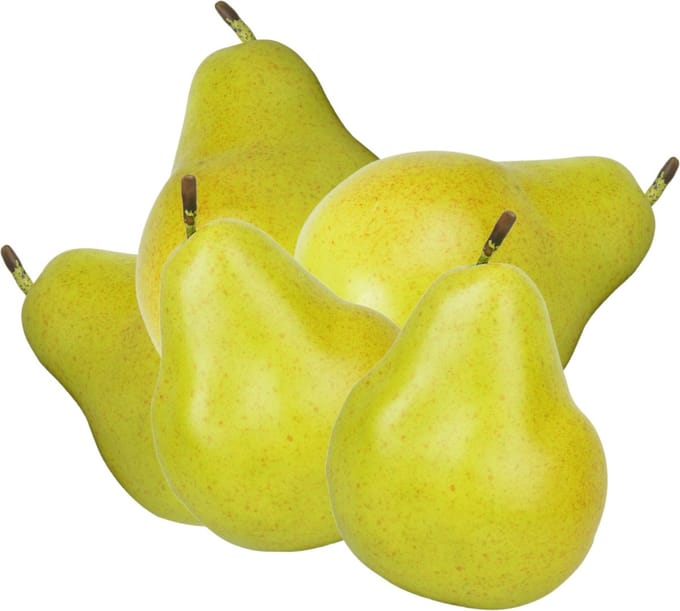 Esschert Design kunstfruit decofruit - 5x - peer/peren - ongeveer 11 cm - groen
