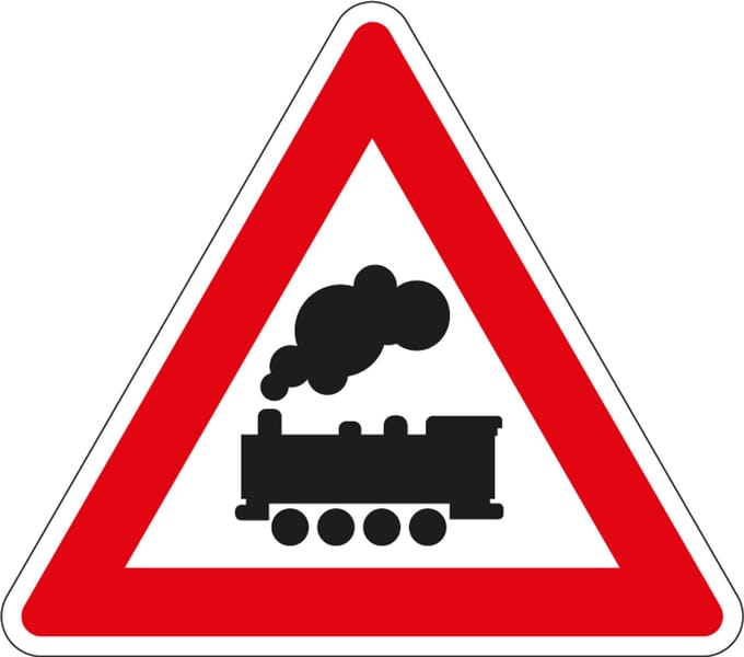 Onbewaakte spoorwegovergang sticker, J11 150 mm