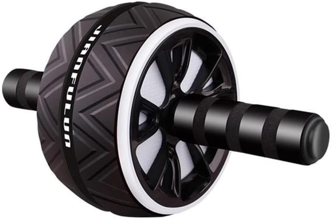 Buikspierroller - Buikrol oefening - Core training - Stabiele constructie - 1 kg - Zwart
