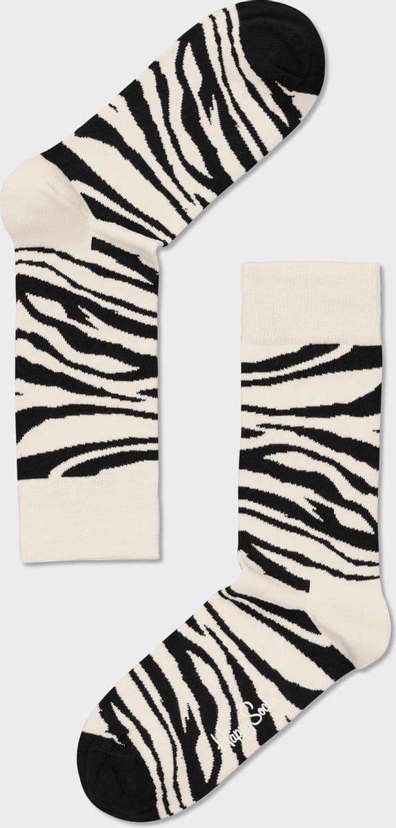 HAPPY SOCKS ZEBRA SOKKEN, ZWART/WIT maat 36 - 40