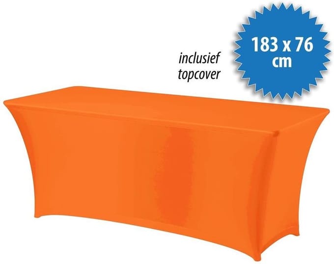 Cover Up Tafelrok Stretch - 183x76cm - Incl. Topcover - Oranje