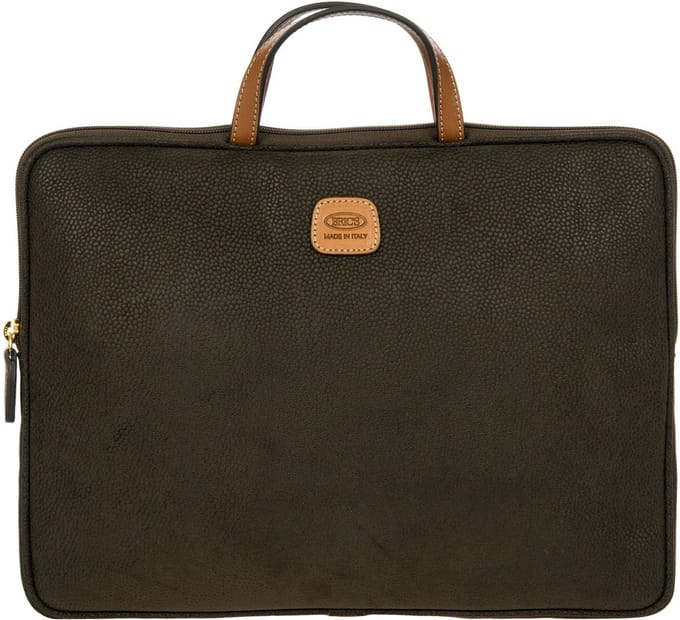 BRIC'S Laptoptas met laptopvak Life PC Holder Olive Groene
