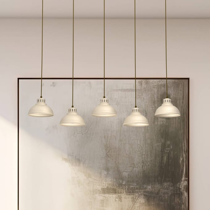 Merkloze Beige Metalen Hanglamp met 5xE27 Fitting, Verstelbaar