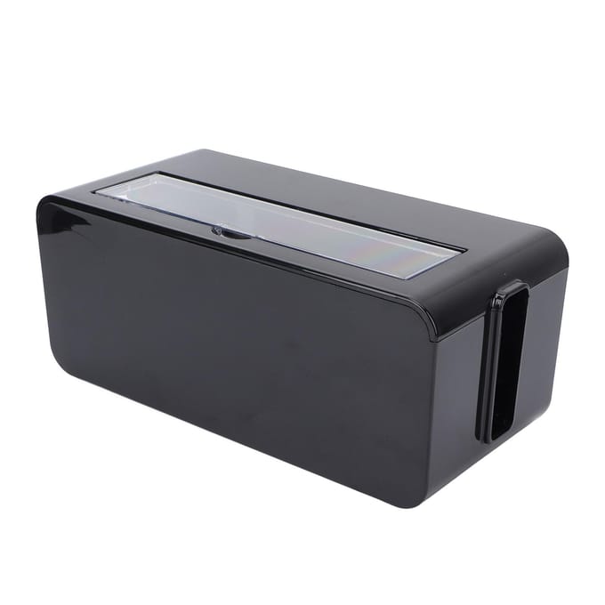 Boîte de rangement pour prise de courant, boîte de rangement en plastique, anti-poussière, pour la maison, taille moyenne, noir black