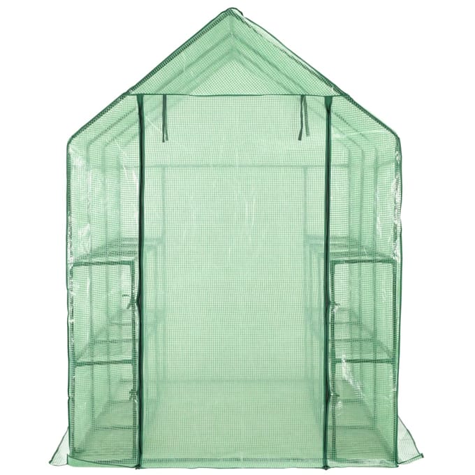 vidaXL - Inloopkas - met - 12 - schappen - 143x214x196 - cm - staal