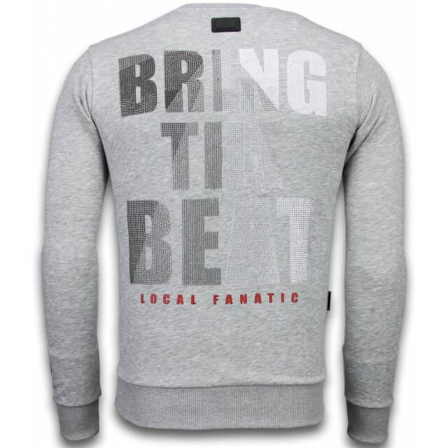 Local Fanatic Skull beat rhinestone sweater